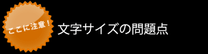 文字サイズの問題点