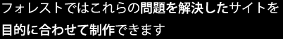 フォレストではこれらの問題を解決したサイトを目的に合わせてスマホサイト制作できます